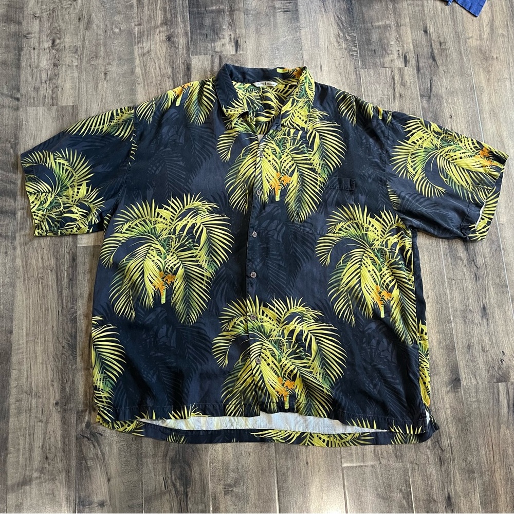 Tommy Bahama Shirt XXL  100% Silk Positano Floral Camp Hawaiian 2XL